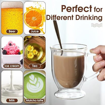 Gejoy 6 Sets Double Wall Glass Coffee Mugs - Image 5