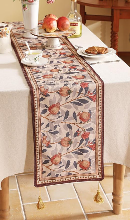 Patdrea Designer French Vintage Linen Table Runner, Floral Pattern, - Image 8