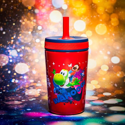 Zak Designs Super Mario Kelso 12oz Leak-Proof Toddler Straw Cup | BPA Free - Image 2