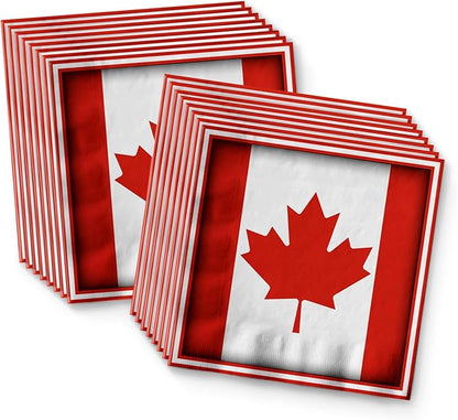 Canadian Flag Canada Birthday Party Supplies Set Plates Napkins Cups Tableware Kit for 16