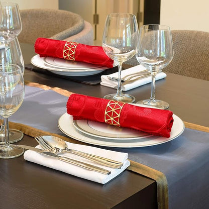 Patelai 12 Pieces Napkin Rings Hollow Out Napkin Holders Xmas Napkin Buckle - Image 5