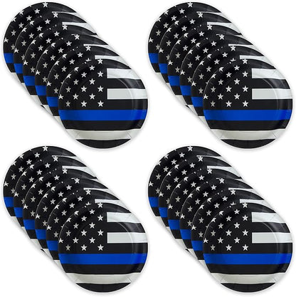 Havercamp Thin Blue Line Plates-24 Pack-7 Inch-Police Party Plates | Set of 24 - Image 5