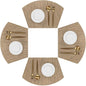 SHACOS Wedge Shape Placemats Set of 4 Woven Vinyl Round Table Placemat Curved Place Mats Wipe Clean Dining Table Mats Home Table Decor (4, Tan)