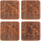 Minneapolis Map Coaster, Set of 4, Sapele Wooden Coaster with city map, Multiple city optional, Handmade