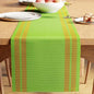 Encasa XO Table Runner, Yarn Dyed Ribbed Cotton 13"x72" | Ladder Green by EncasaXO