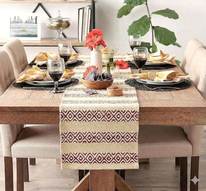 The Home Talk Handwoven Chocho Yarns Table Runner 4-6 Seater – Eco-Friendly by TheHomeTalk