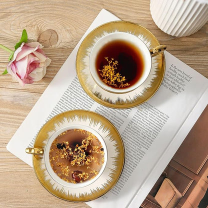 LETAOTAO Tea Cups and Saucers Set of 6, 7 oz Turkish Coffee Cup set | Ceramic - Image 5
