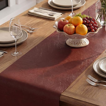 Artoid Mode Red Double Sided Vinyl Faux Leather Table Runner, Seasonal - Image 8