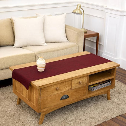 Solino Home 100% Linen Dining Table Runner Red Woven, Athena 14 x 60 in | Table by SolinoHome