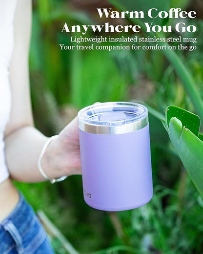 12oz Insulated Coffee Mug with Lid – Includes Two Lids, Stainless Steel Coffee - Image 9