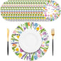 50PCS Watercolor Floral Disposable Paper Placemats - Spring Tulip & Lavender Round Table Mats for Birthday Wedding Baby Shower Party Decoration