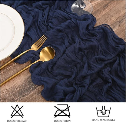 25 Pack Navy Blue Table Runners 17 x 108inch Cheesecloth Table Runner Boho - Image 3