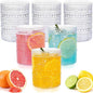 18PCS Hobnail Plastic Drinking Glasses 14 oz Beaded Cups by Joyido