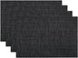SHACOS Placemats Set of 4 Woven Vinyl Place Mats for Dining Table Wipe Clean Non Slip Table Mats (4, Black)