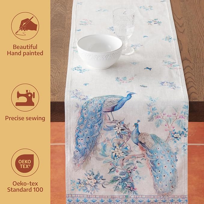 Maison d' Hermine Table Runner 100% Combed Cotton 14.5"x108" | Table Runners - Image 2