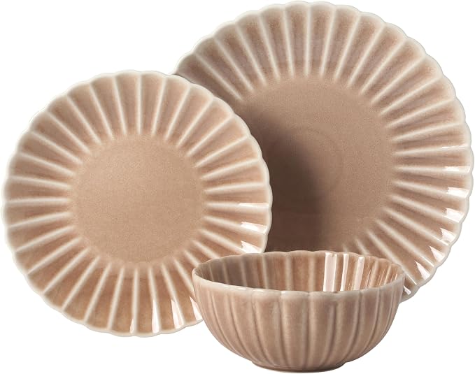 Gibson Elite Peach Orchard 12-Piece New Bone China Dinnerware Set Service - Image 8