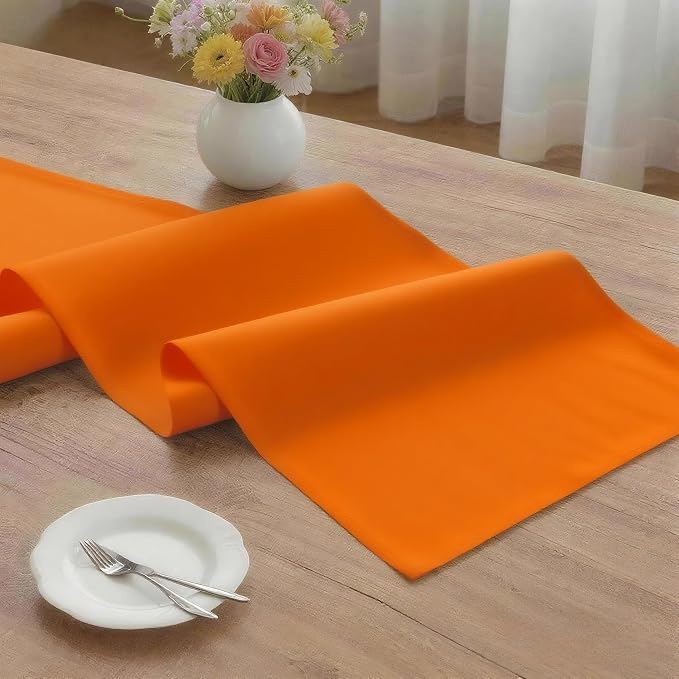 MEANMOY Orange Table Runner 72 Inches Long Waterproof Table Runners | Washable - Image 3