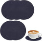 Set of 6 Leather Coasters, Dual-Sided Non-Slip & Waterproof, by Kemcatui