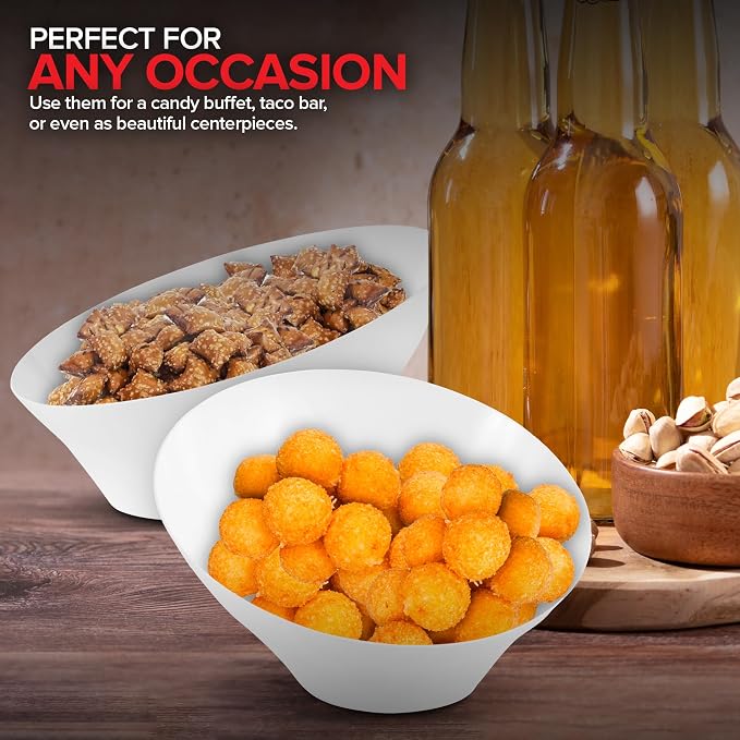 20oz White Plastic Serving Bowls Medium Disposable Snack Bowl Candy Dishes - Image 6