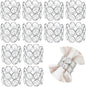 Crystal Metal Napkin Rings Set, Elegant Wedding/Party Table Decor, Shiny Holiday Dinner Accessories Bulk, Bridal Shower Gift, Anniversary, Christmas, Home Decor Essentials (Silver, 12-Pcs)