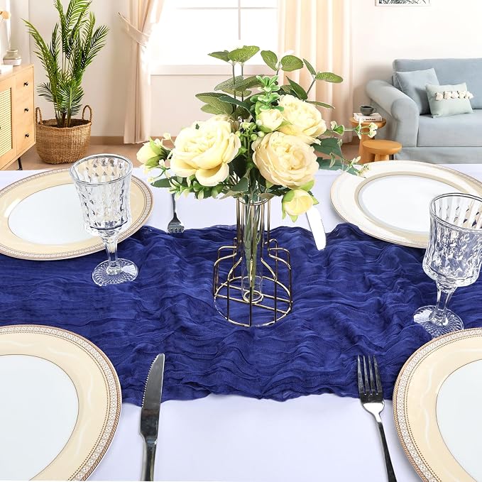 6 Pack 10Ft Royal Blue Cheesecloth Table Runner 23 x 120 Inch | Gauze Rustic - Image 4