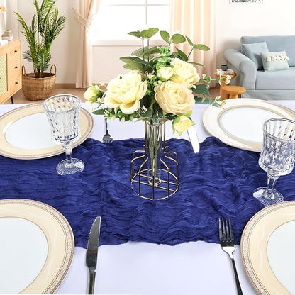 6 Pack 10Ft Royal Blue Cheesecloth Table Runner 23 x 120 Inch | Gauze Rustic - Image 4