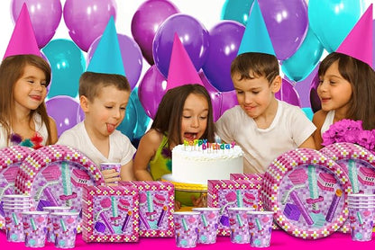 Girl Pixel Mining Birthday Party Supplies Set Plates Napkins Cups Tableware Kit - Image 7