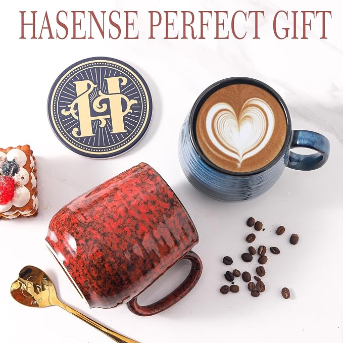 HASENSE Ceramic Coffee Mug Set of 2, 20 Oz Tea Cups - Image 6