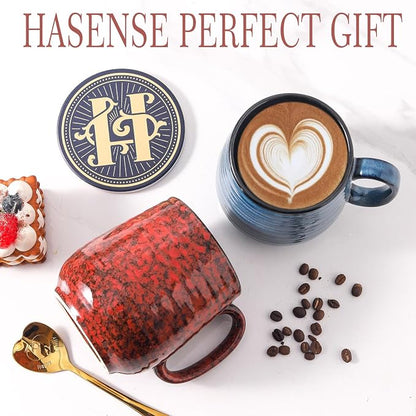 HASENSE Ceramic Coffee Mug Set of 2, 20 Oz Tea Cups - Image 6