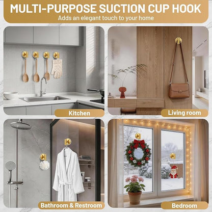 Large Suction Cup Hooks, Heavy Duty 15lb Holds Towel & Robe, No-Drill Shower - Image 3