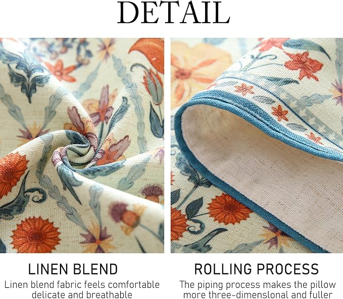 Designer French Linen Table Runner, Colorful Floral Pattern, Dining Table - Image 5
