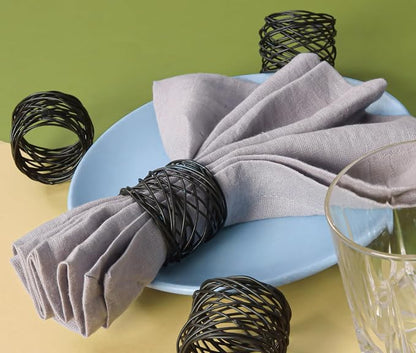 ALPHA Living HOME 12 Pcs Modern Metal Napkin Rings - Image 8