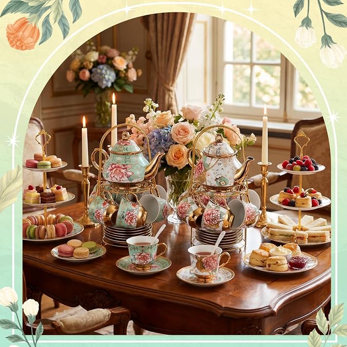 Zhehao 40 Pcs Porcelain Tea Set - Image 3