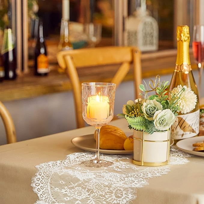 10 Pcs White Lace Table Runner 14 x 120 Inch Vintage Table Runner - Image 3