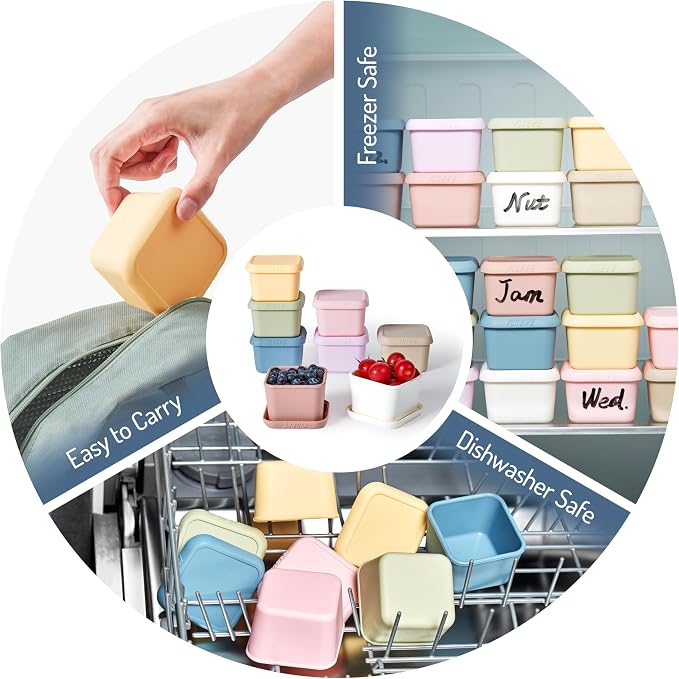 ISSEVE 6Pack 6oz Silicone Snack Containers - Image 7