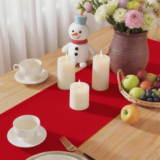 Red Table Runner, Waterproof Washable Runners 90 Inches Long | Reusable 12x90 - Image 6