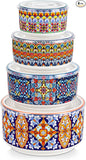 vancasso Mixing Bowls with Lids Set of 4, Ceramic Nesting Bowls Serving Bowl for Food Storage, Microwave and Dishwasher Safe, 60/36/20/10 OZ, Series SIMI