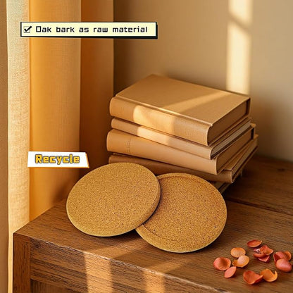 6-Pack Cork Coasters, 4 Inch Absorbent Reusable Beverage Coasters - Image 9