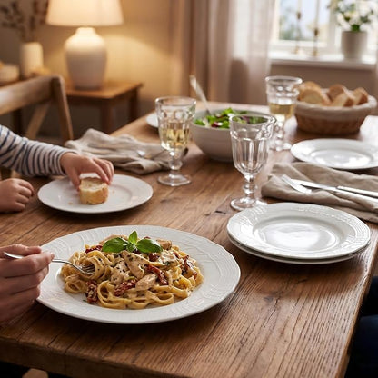 10 Inch Porcelain Dinner Plates Set of 4, Dishwasher safe, Microwave safe - Image 5