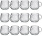 12 Pack Glass Coffee Mugs with Handles, 12 Ounces Glass Breakfast Mugs Bulk by Unknown