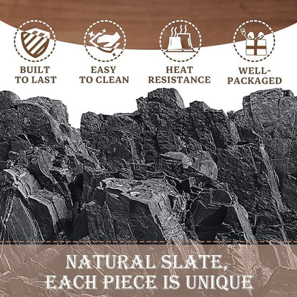 24 Pieces Slate Drink Coasters, GOH DODD 4 Inch Black Coasters Stone Coaster Set - Image 2
