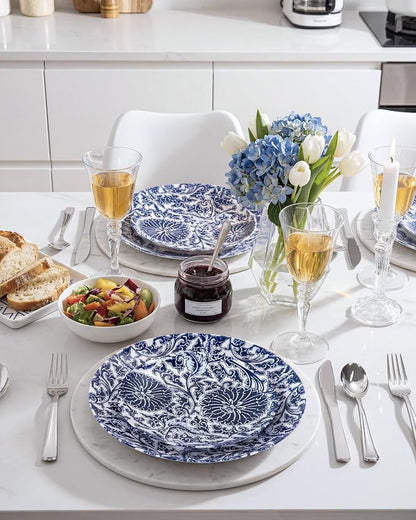 Blue Plastic Plates, Floral Disposable Plates, anniversaries, or holidays. - Image 4