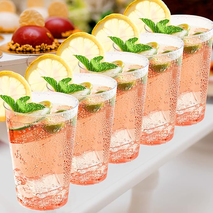 FOCUSLINE 100 Count 12 oz Clear Plastic Cups | Disposable Heavy Duty Hard - Image 8