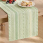 Artoid Mode Sage Green Farmhouse Stripe Braided Table Runner 12x120 Inch | by ArtoidMode