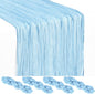 Showgeous 4 Pack Baby Blue Cheesecloth Table Runner, 17 x 108 Inches | Boho by Showgeous