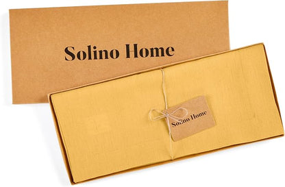 Solino Home 100% Pure Linen Table Runner Mustard Yellow, Fete 14 x 72 in | - Image 6
