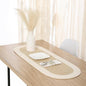 Encasa XO Dining Table Runner, Handmade Ribbed Cotton 12"x36" Beige & Off White by EncasaXO