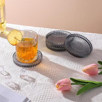 Glass Coasters Round Cup Mat, Decorative Wine Bottle Coaster, Crystal Drink - Image 6