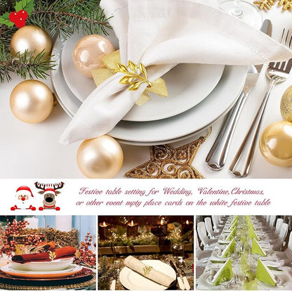 WILLBOND Leaf Napkin Rings Holders Fall Party Napkin Rings - Image 6