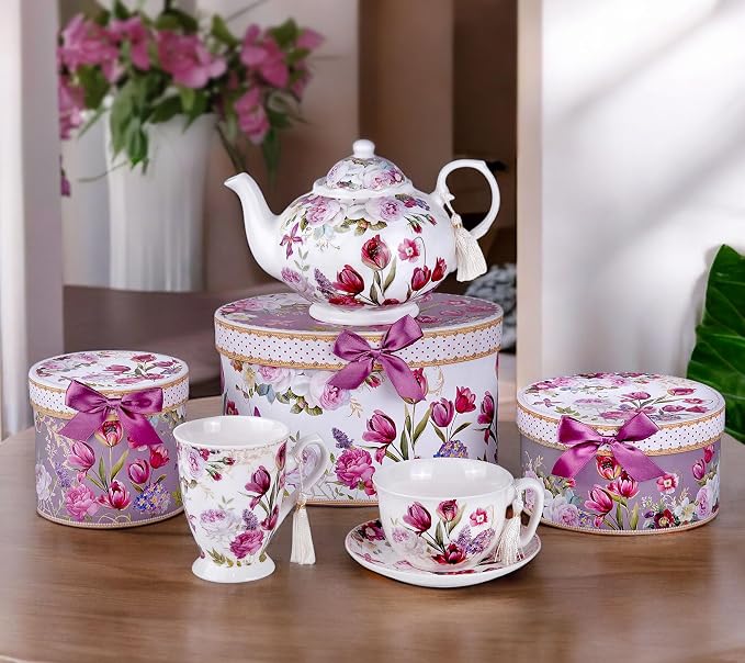STP GOODS Bone China Tea/Coffee Cup and Saucer in Gift Box Fine Bone China - Image 9